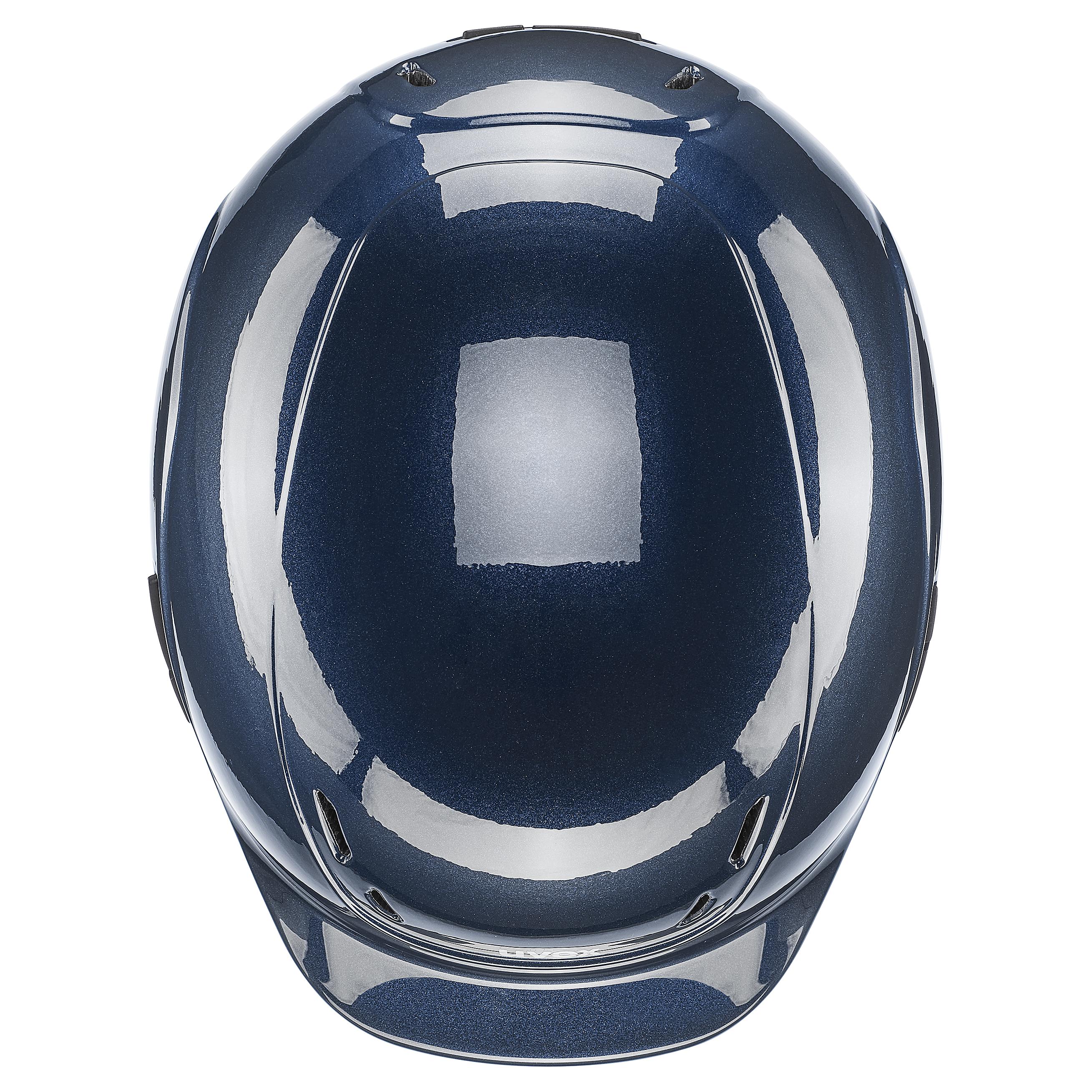 Uvex - Błyszczący granat - Regulowany dziecięcy kask jeździecki rozmiar 49-54 cm
