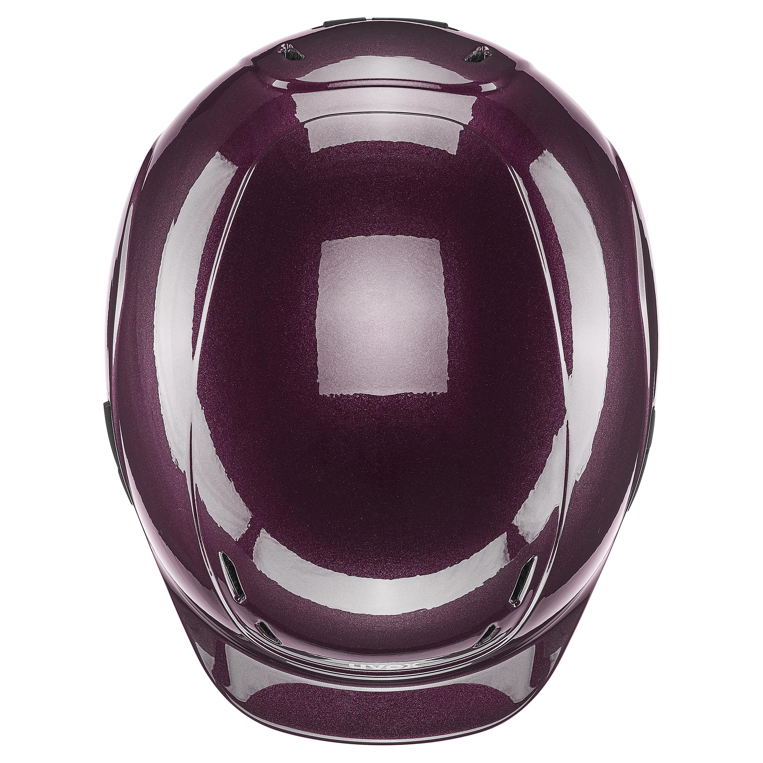 Uvex - Błyszczący burgund - Regulowany dziecięcy kask jeździecki rozmiar 49-54 cm