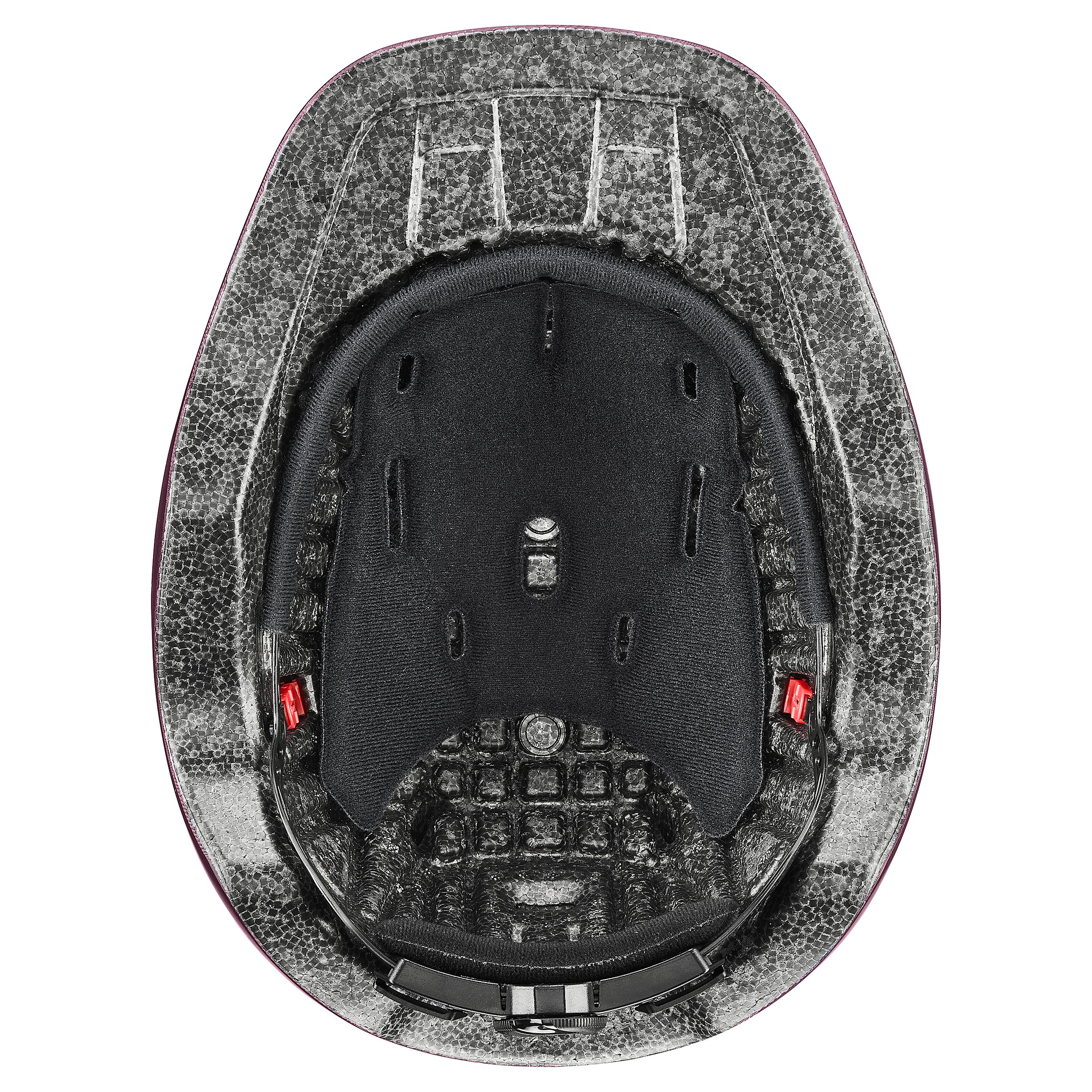 Uvex - Błyszczący burgund - Regulowany dziecięcy kask jeździecki rozmiar 49-54 cm