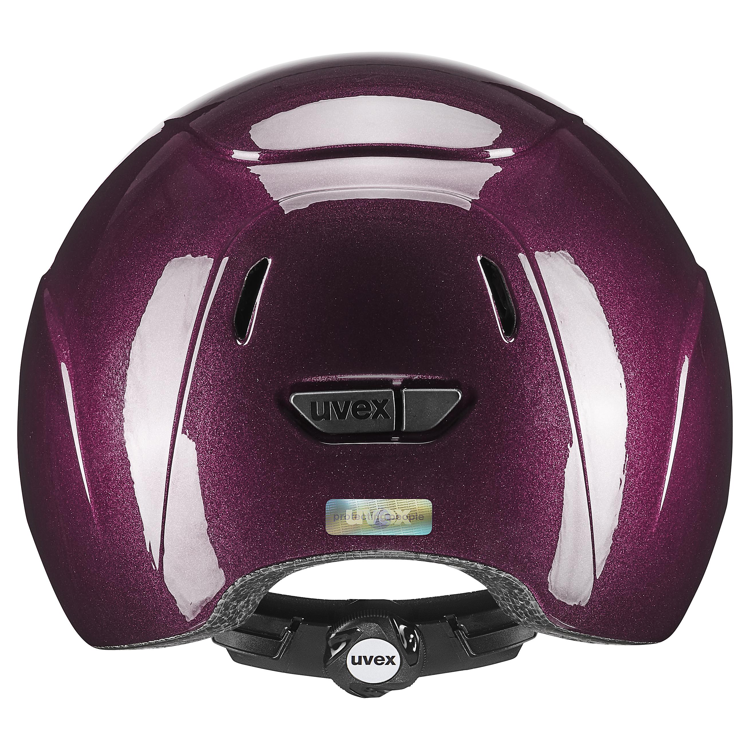 Uvex - Błyszczący burgund - Regulowany dziecięcy kask jeździecki rozmiar 49-54 cm