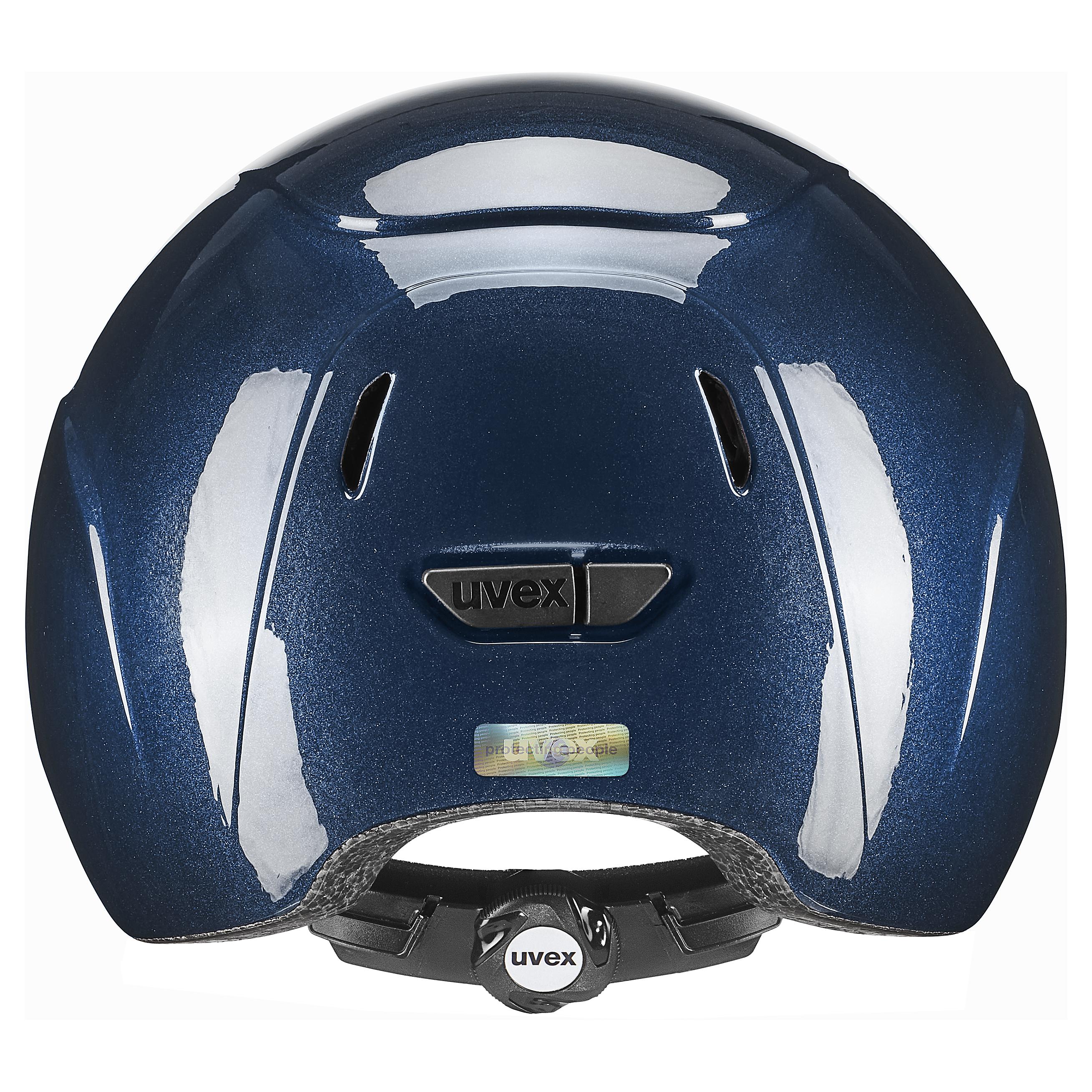 Uvex - Błyszczący granat - Regulowany dziecięcy kask jeździecki rozmiar 49-54 cm